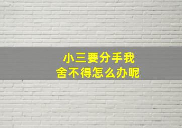 小三要分手我舍不得怎么办呢