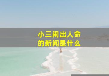 小三闹出人命的新闻是什么