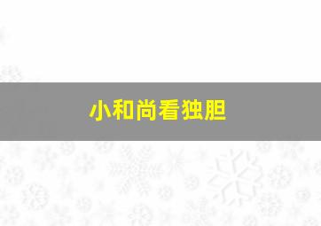 小和尚看独胆