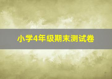 小学4年级期末测试卷