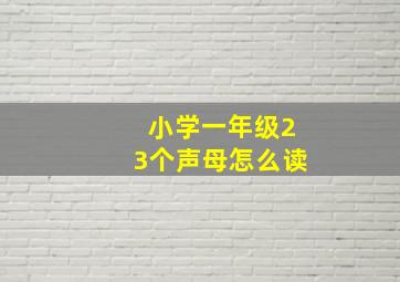 小学一年级23个声母怎么读