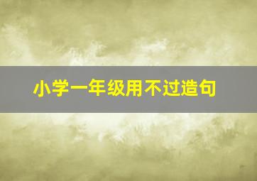 小学一年级用不过造句