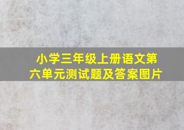 小学三年级上册语文第六单元测试题及答案图片