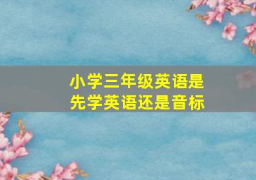 小学三年级英语是先学英语还是音标