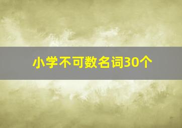 小学不可数名词30个