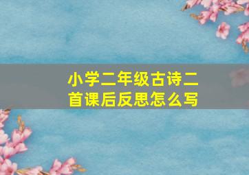 小学二年级古诗二首课后反思怎么写