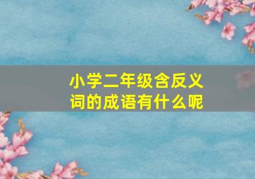 小学二年级含反义词的成语有什么呢