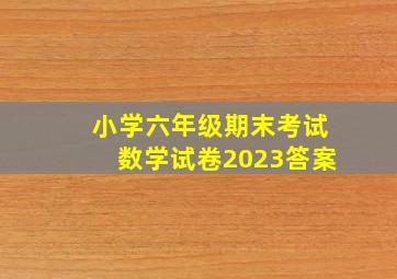 小学六年级期末考试数学试卷2023答案