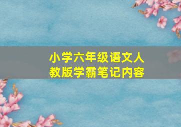 小学六年级语文人教版学霸笔记内容