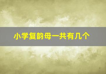 小学复韵母一共有几个