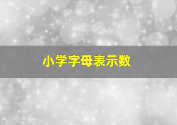 小学字母表示数