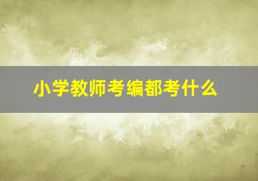 小学教师考编都考什么