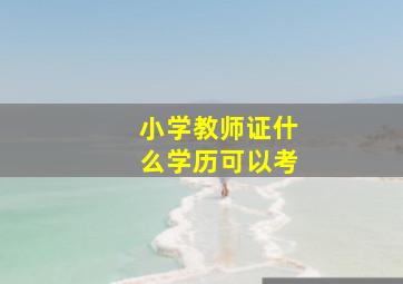 小学教师证什么学历可以考