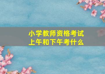 小学教师资格考试上午和下午考什么