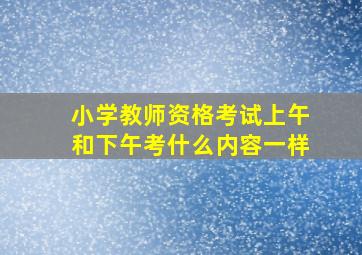 小学教师资格考试上午和下午考什么内容一样