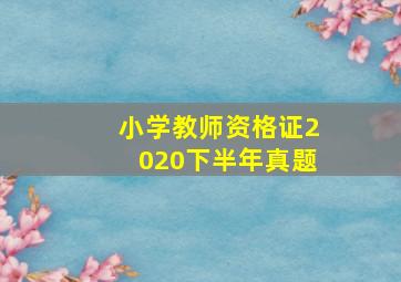 小学教师资格证2020下半年真题