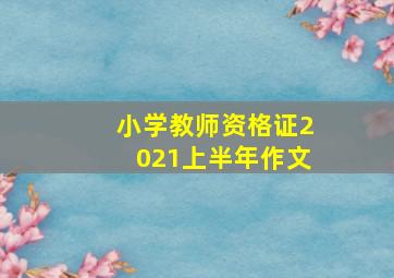 小学教师资格证2021上半年作文