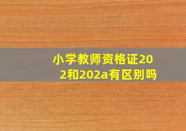 小学教师资格证202和202a有区别吗