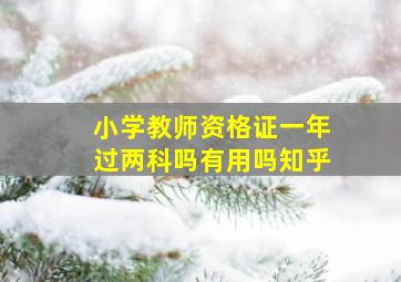 小学教师资格证一年过两科吗有用吗知乎