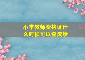 小学教师资格证什么时候可以查成绩