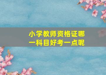 小学教师资格证哪一科目好考一点呢