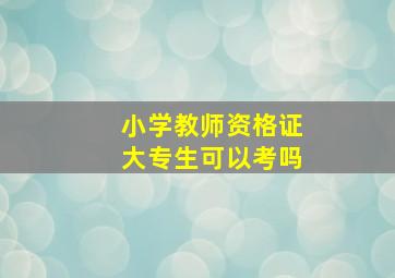 小学教师资格证大专生可以考吗