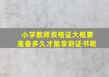 小学教师资格证大概要准备多久才能拿到证书呢