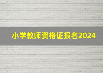 小学教师资格证报名2024