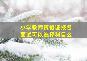 小学教师资格证报名面试可以选择科目么