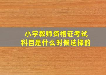 小学教师资格证考试科目是什么时候选择的