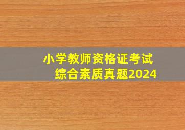 小学教师资格证考试综合素质真题2024