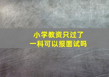 小学教资只过了一科可以报面试吗