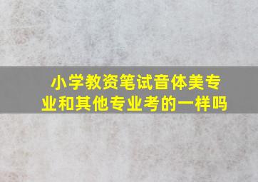 小学教资笔试音体美专业和其他专业考的一样吗