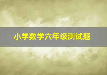 小学数学六年级测试题