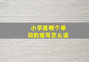 小学是哪个单词的缩写怎么读