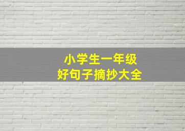 小学生一年级好句子摘抄大全