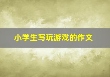 小学生写玩游戏的作文