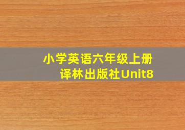 小学英语六年级上册译林出版社Unit8