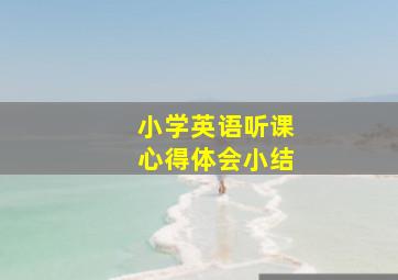 小学英语听课心得体会小结