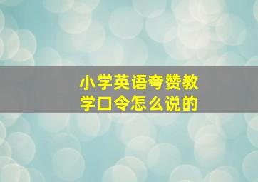 小学英语夸赞教学口令怎么说的