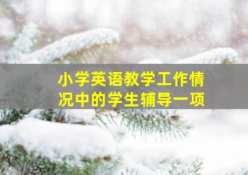 小学英语教学工作情况中的学生辅导一项