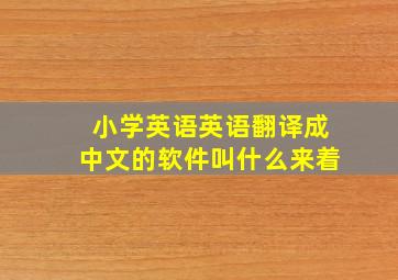 小学英语英语翻译成中文的软件叫什么来着