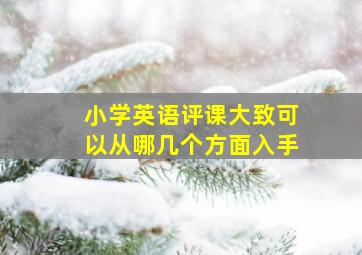 小学英语评课大致可以从哪几个方面入手