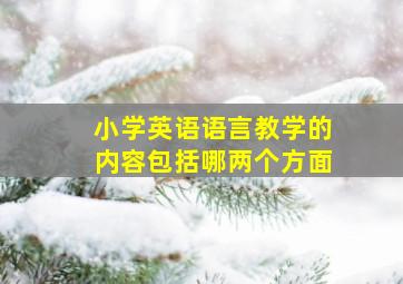 小学英语语言教学的内容包括哪两个方面