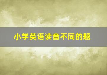 小学英语读音不同的题