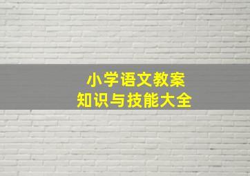 小学语文教案知识与技能大全