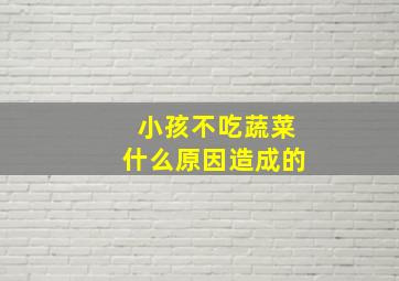 小孩不吃蔬菜什么原因造成的