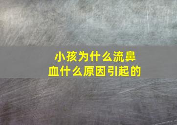 小孩为什么流鼻血什么原因引起的