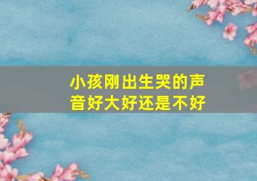 小孩刚出生哭的声音好大好还是不好