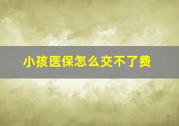 小孩医保怎么交不了费